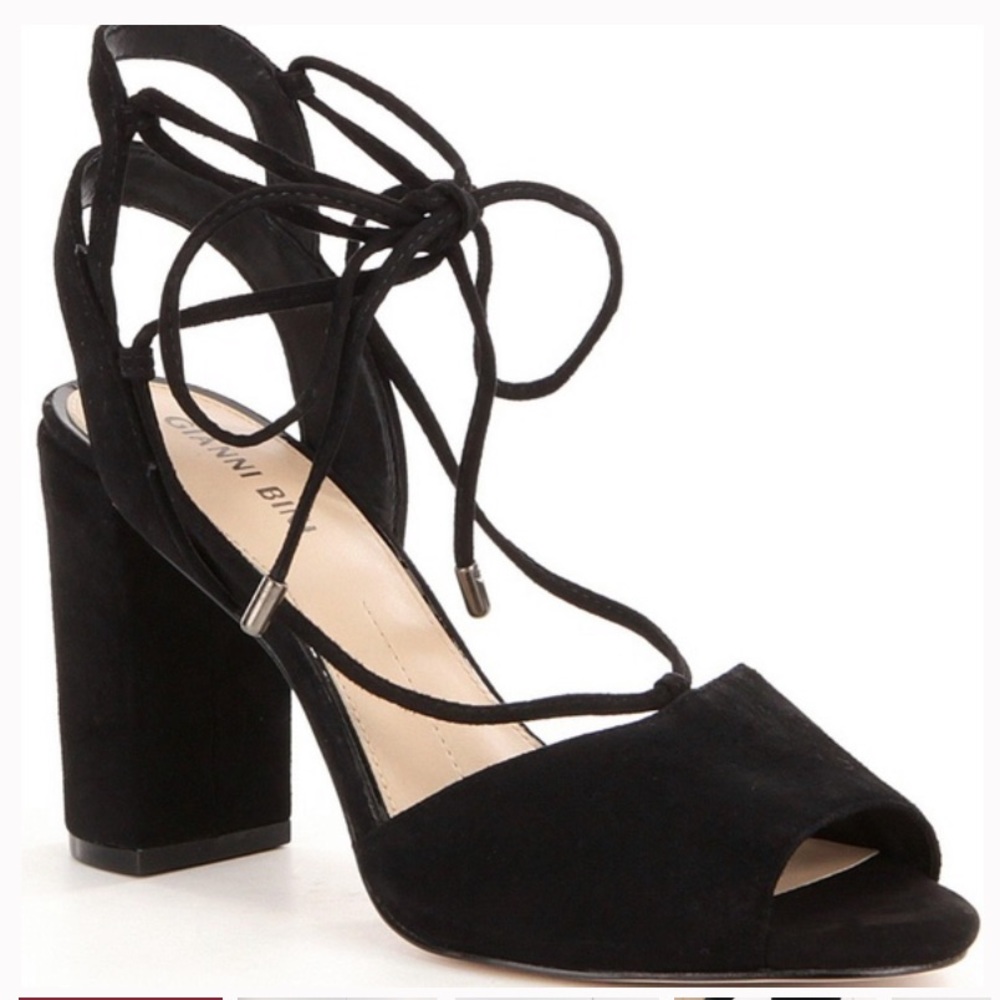 GIANNI BINI || black lace up heels